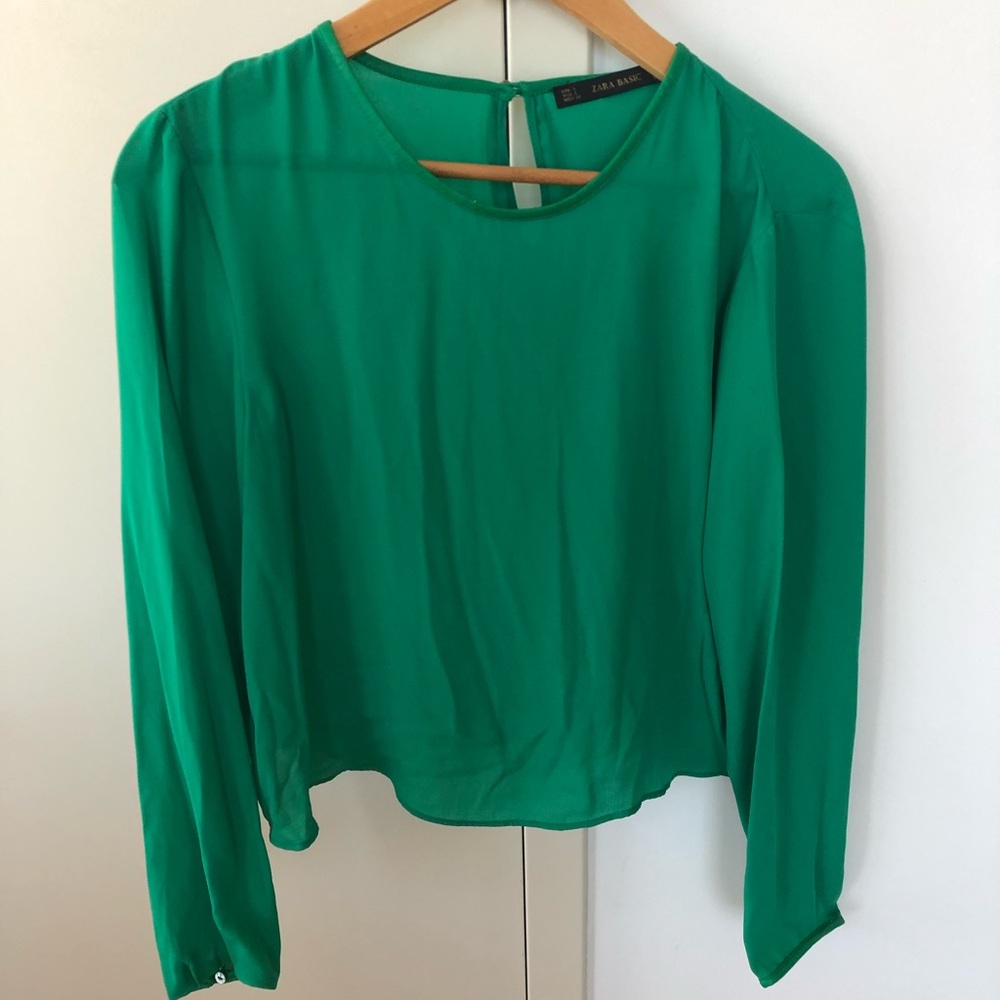 Zara green blouse L